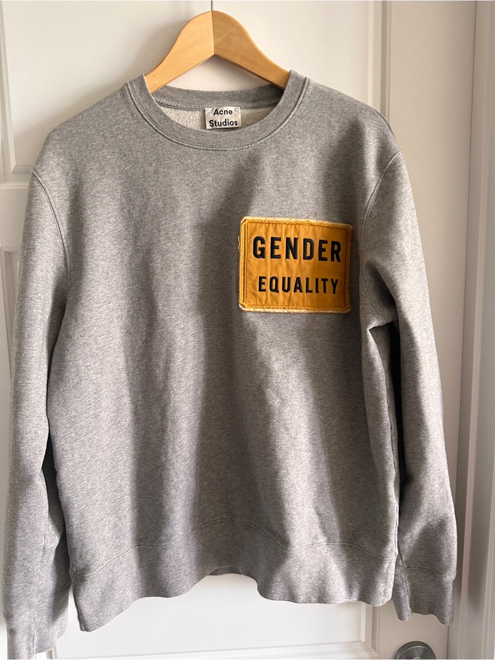 Acne Studios Casey Patch PAW15 Gender Equality Sweatshirt Grey Size L